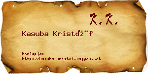 Kasuba Kristóf névjegykártya