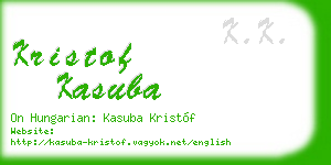 kristof kasuba business card