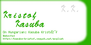 kristof kasuba business card